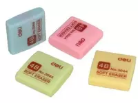 Корректирующий ластик Deli Soft  35 х 35 х 11 мм  инд. уп. (Арт. - 3044) Цветное ассорти