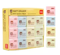   Корректирующий ластик Deli Soft  35 х 35 х 11 мм  инд. уп. (Арт. - 3044) Цветное ассорти