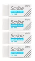  Корректирующий ластик Deli Scribe  40 х 17 х 12 мм  блистер  4 шт. (Арт. - 00110-MT-EH) Белый - 