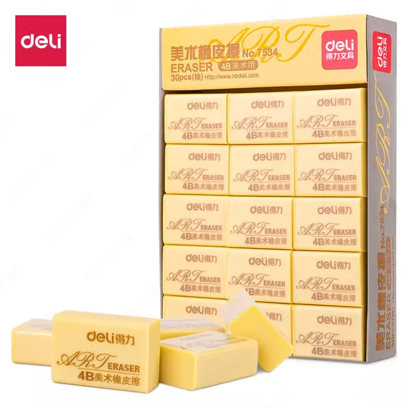   Корректирующий ластик Deli ARG  32 х 23 х 12.8 мм  инд. уп. (Арт. - 7534) Желтый