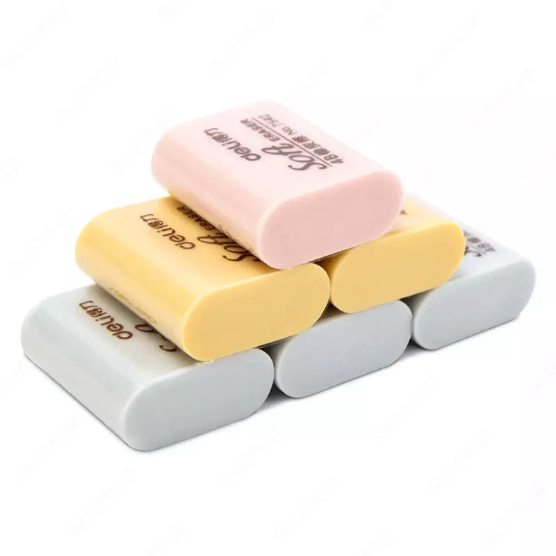 Корректирующий ластик Deli Soft  36.7 х 32.5 х 14.5 мм  инд. уп. (Арт. - 75423) Цветное ассорти