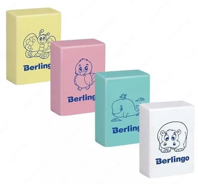 Корректирующий ластик Berlingo Animals  28 х 18 х 10 мм  карт. уп. (Арт. - Blc_00150) Цветное ассорти