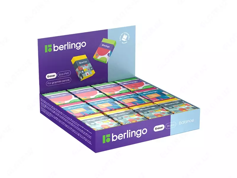   Корректирующий ластик Berlingo Balance  45 х 32 х 11 мм  пласт. держатель (Арт. - BLc_00S18) Цветное ассорти