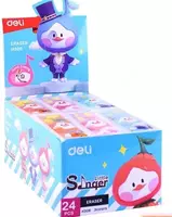   Корректирующий ластик Deli Little Sinnger  54 х 20 х 10 мм  карт. инд. уп. (Арт. - 306-EH) Цветное ассорти