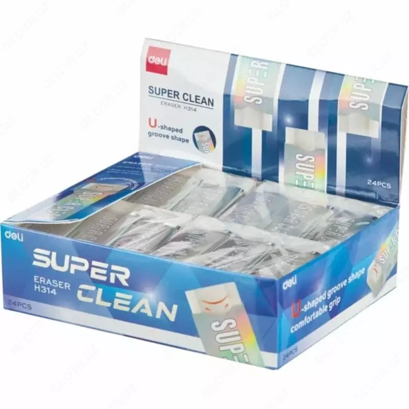   Корректирующий ластик Deli SuperClean  41 х 17 х 11 мм  карт. держатель (Арт. - 314-H) Белый