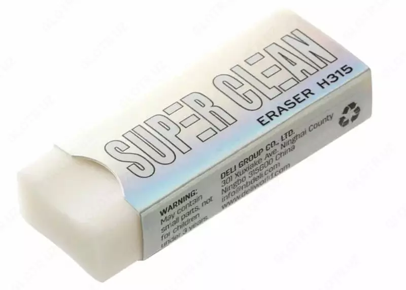 Корректирующий ластик Deli SuperClean  54 х 20 х 10 мм  карт. держатель (Арт. - 315-H) Белый