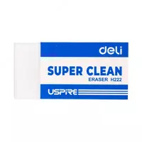 Tuzatish ochirgichi Deli SuperClean Uspire  45 x 22 5 x 10 5 mm  karta. ushlagich (modda - 222-H) Oq