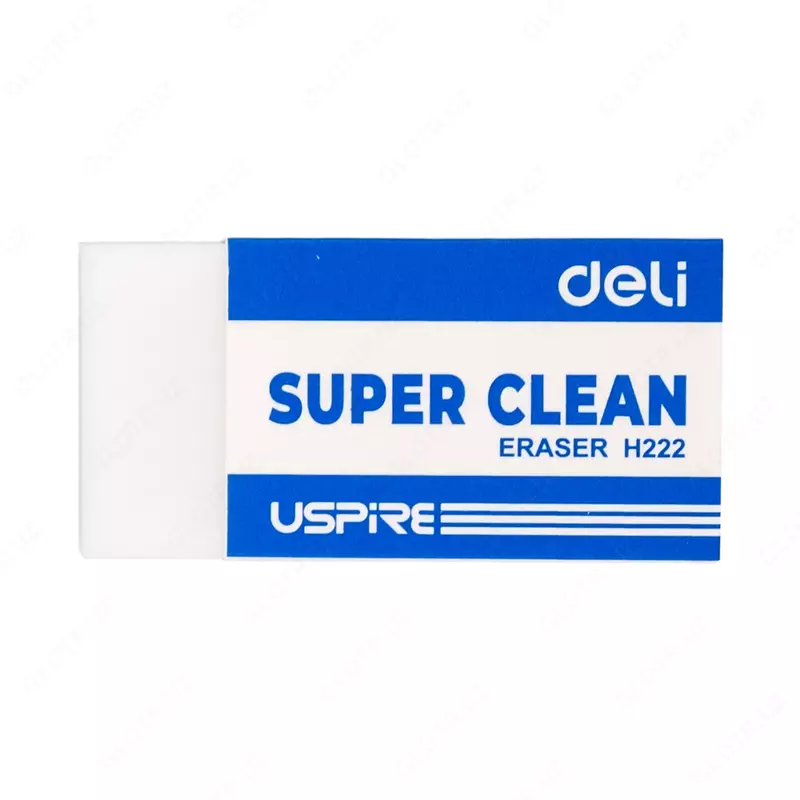 Tuzatish ochirgichi Deli SuperClean Uspire  45 x 22 5 x 10 5 mm  karta. ushlagich (modda - 222-H) Oq