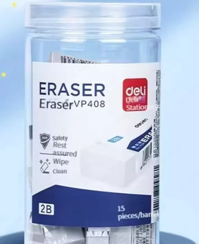  Корректирующий ластик Deli VP 408  42 х 17 х 10 мм  пластиковая туба  15 шт. (Арт. - 408-VP) Белый - 