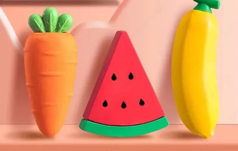 Корректирующий ластик Deli VP415  54 х 23 х 16 мм  карт. уп. 3 шт. (Арт. - 415-VP) Цветное ассорти