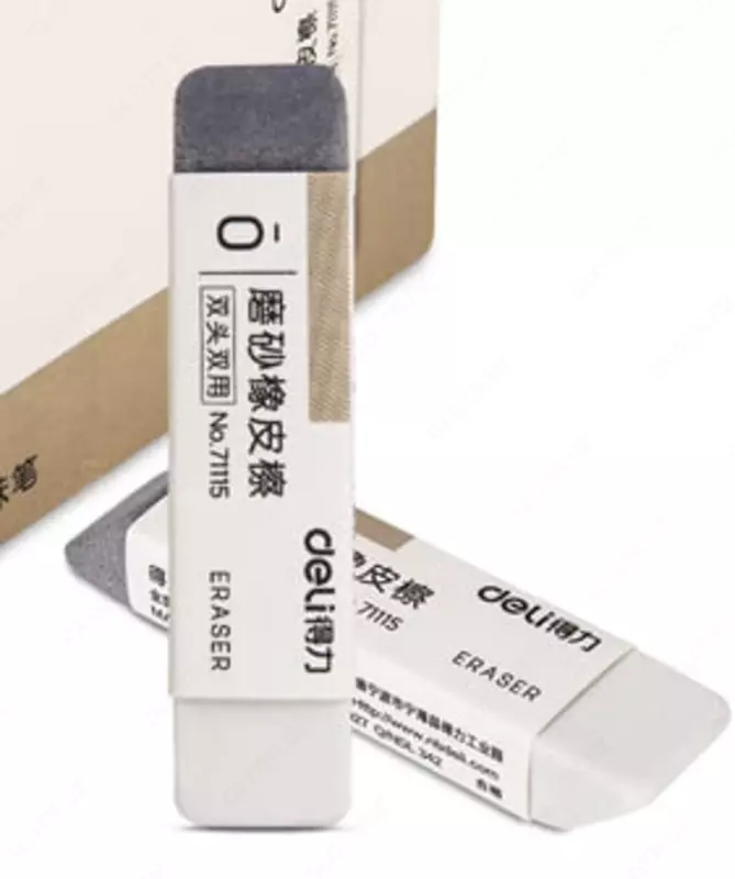 Tuzatuvchi universal ochirgich Deli 68 x 11 x 16 mm  karta. ushlagich (- 71115-modda) Oq/kulrang