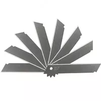 Сменные лезвия для канцелярского ножа Deli металл  18 мм  уп. пласт. пенал  10 шт. (Арт. - 2016)