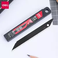  Сменные лезвия для канцелярского ножа Deli металл  9 мм  угол 30 гр. уп. пласт. пенал  10 шт. (Арт. - 78003) - 