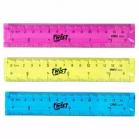 Измерительная пластиковая линейка Deli Twist Me  15 см  ПВХ чехол (Арт. - 6205) Цветное ассорти