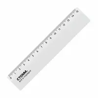 Измерительная пластиковая линейка Стамм 15 см  волнистый край  ПВХ чехол (Арт. - ЛН-30507) Белая