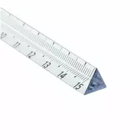  Измерительная пластиковая линейка Стамм 15 см  трехгранная  ПВХ чехол (Арт. - ЛН-31234) Прозрачная - 