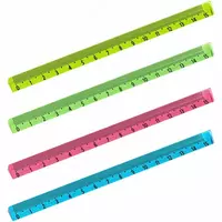 Измерительная пластиковая линейка Стамм Neon 15 см  трехгранная  ПВХ чехол (Арт. - ЛН-31235) Неоновое ассорти