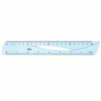 Измерительная пластиковая линейка Deli 20 см  ПВХ чехол (Арт. - 10-EH) Голубая