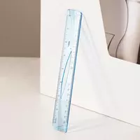   Измерительная пластиковая линейка Deli 20 см  ПВХ чехол (Арт. - 10-EH) Голубая