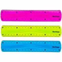 Измерительная пластиковая линейка Berlingo Flexy  20 см  гибкая  ПВХ чехол (Арт. - PR_10020) Цветное ассорти