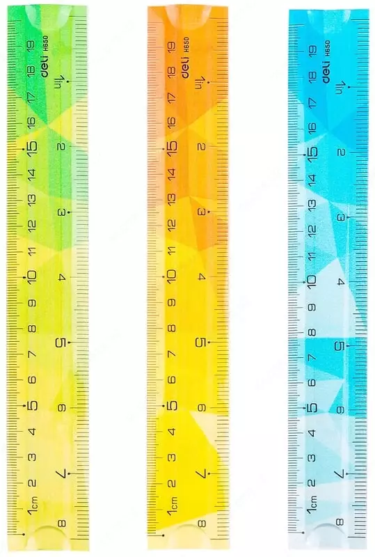 Измерительная пластиковая линейка Deli Twist Me  20 см  ПВХ чехол (Арт. - 650-H) Цветное ассорти