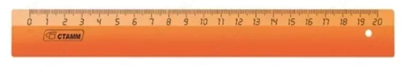   Измерительная пластиковая линейка Стамм Neon  20 см (Арт. - ЛН11) Неоновое ассорти