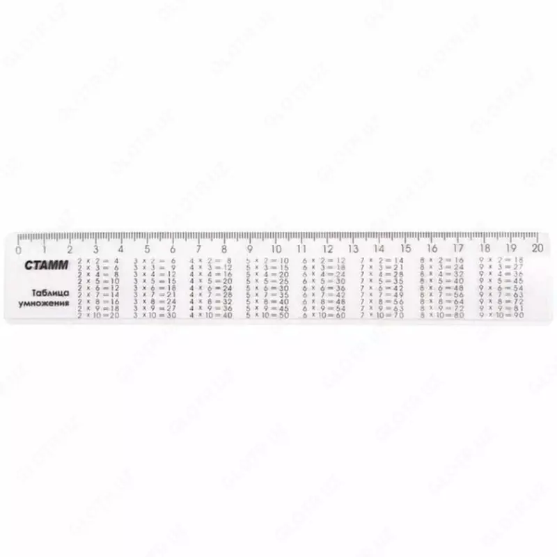 Olchov plastik olchagich Stamm Kopaytirish jadvali  20 sm  mos yozuvlar. material (Art. - LS02) Shaffof