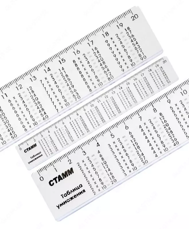   Olchov plastik olchagich Stamm Kopaytirish jadvali  20 sm  mos yozuvlar. material (Art. - LS02) Shaffof