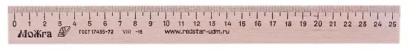 Измерительная деревянная линейка Можга 25 см (Арт. - С06) Натур. дерево