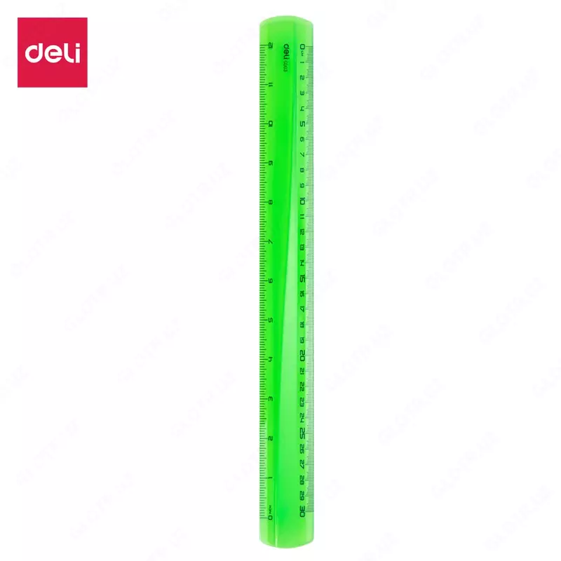 Измерительная пластиковая линейка Deli Pioneer  30 см  ПВХ чехол (Арт. - 00302-EG) Неоновое ассорти - 