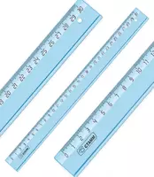 Измерительная пластиковая линейка Стамм Crystal  30 см  ПВХ чехол (Арт. - ЛН1200) Голубая
