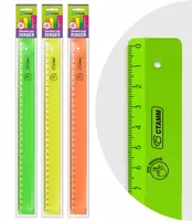 Измерительная пластиковая линейка Стамм Neon  для левшей  30 см  ПВХ чехол (Арт. - ЛН38) Неоновое ассорти - 