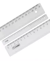 Измерительная пластиковая линейка Стамм 30 см  ПВХ чехол (Арт. - ЛН-33) Прозрачная