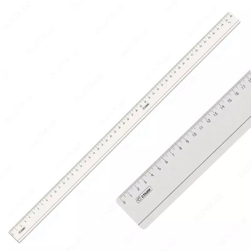 Измерительная пластиковая линейка Стамм 50 см  ПВХ чехол (Арт. - ЛН-95) Прозрачная