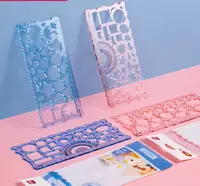  Измерительная пластиковая линейка-трафарет Deli 18 см  ПВХ уп. 2 шт. (Арт. -118-VC) Ассортимент - 