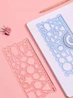  Измерительная пластиковая линейка-трафарет Deli 18 см  ПВХ уп. 2 шт. (Арт. -118-VC) Ассортимент Только в розницу