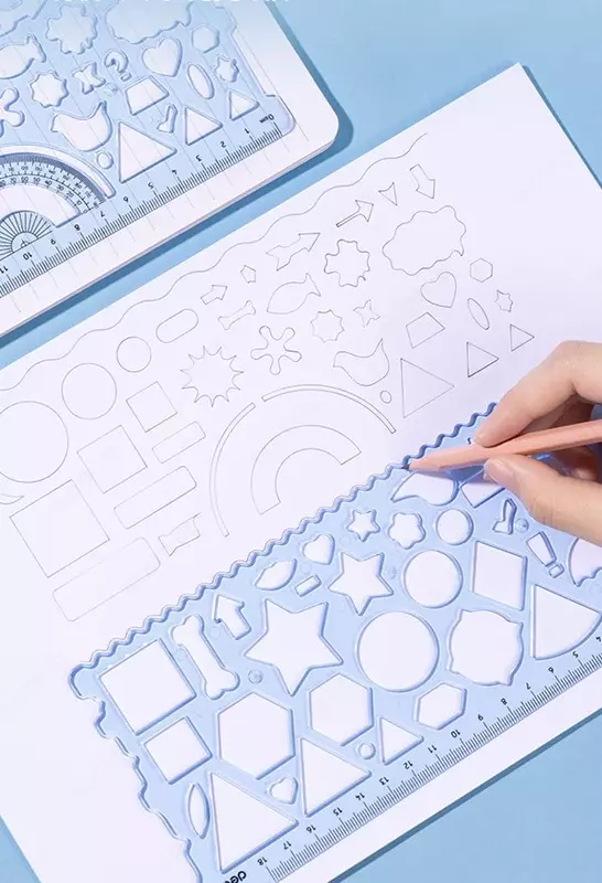  Измерительная пластиковая линейка-трафарет Deli 18 см  ПВХ уп. 2 шт. (Арт. -118-VC) Ассортимент OOO Smart Choice Kans