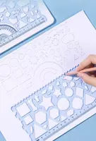  Измерительная пластиковая линейка-трафарет Deli 18 см  ПВХ уп. 2 шт. (Арт. -118-VC) Ассортимент OOO Smart Choice Kans