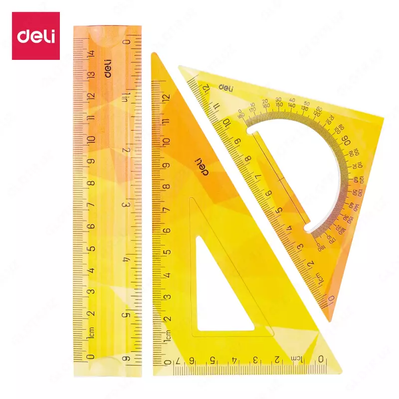 Комплект пластиковых линеек Deli Twist Me 15 см  3 шт.  ПВХ уп. (Арт. - 649-H) Ассортимент