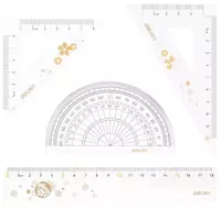 Комплект пластиковых линеек Deli 18 см  4 шт.  ПВХ уп. (Арт. - 79543) Прозрачный