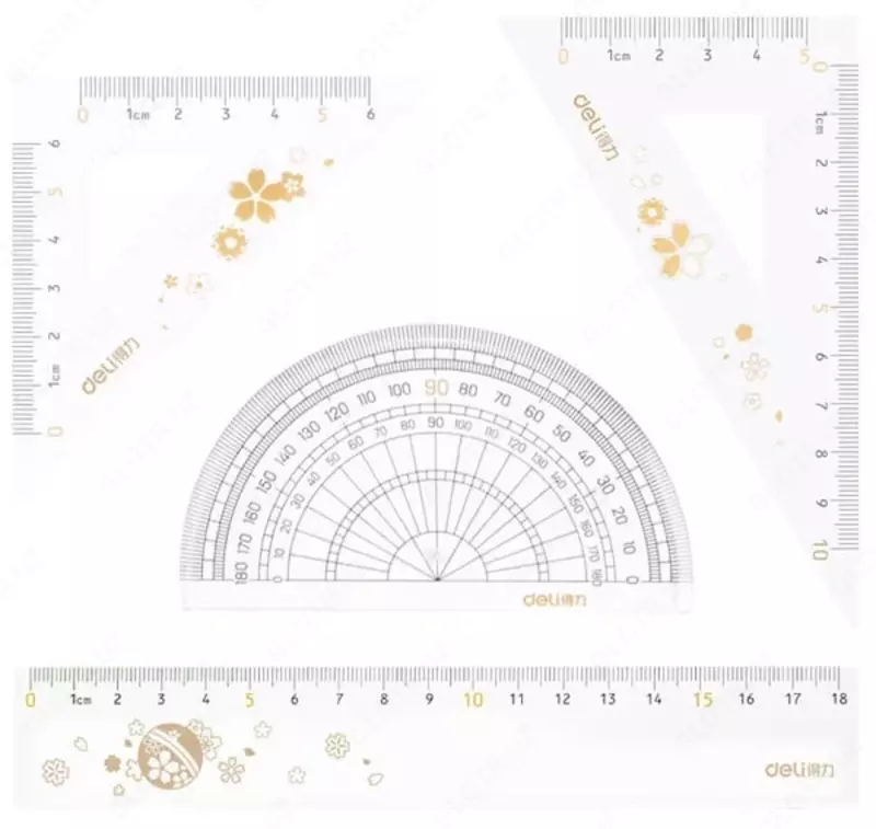 Комплект пластиковых линеек Deli 18 см  4 шт.  ПВХ уп. (Арт. - 79543) Прозрачный