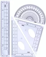 Комплект пластиковых линеек Deli 15 см  4 шт.  ПВХ уп. (Арт. - 9597) Прозрачный