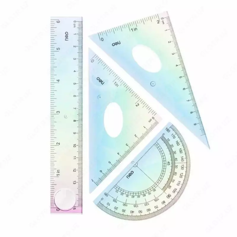 Комплект пластиковых линеек Deli Twist Me 15 см  4 шт.  ПВХ уп. (Арт. - 652-H) Ассортимент