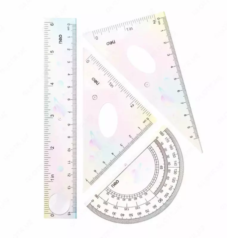  Комплект пластиковых линеек Deli Twist Me 15 см  4 шт.  ПВХ уп. (Арт. - 652-H) Ассортимент - 