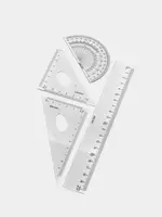  Комплект пластиковых линеек Deli 20 см  4 шт.  ПВХ уп. (Арт. - 79530) Прозрачный - 