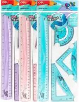 Комплект пластиковых линеек Deli Twist Me ультра гибкий  30 см  4 шт.  ПВХ уп. (Арт. - 23-EH) Ассортимент