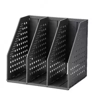 Лоток пластиковый для документов Deli 200 × 150 × 180 мм  3 отд. (Арт. -506-ТВ) Темно серый