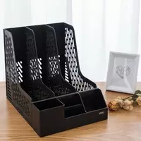  Лоток-органайзер пластиковый для документов Deli 255 × 320 × 275 мм  3 отд. (Арт. - 00122-EZ) Черный Только в розницу