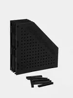  Лоток пластиковый для документов Deli складной  250 × 243× 255 мм  3 отд. (Арт. -78995bk) Черный - 