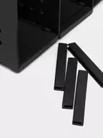   Лоток пластиковый для документов Deli складной  250 × 243× 255 мм  3 отд. (Арт. -78995bk) Черный